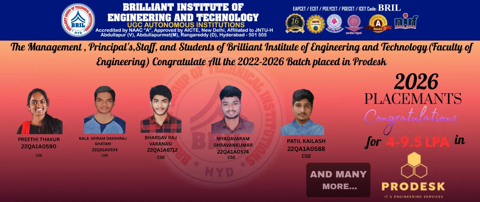 BRIL Placement 2025-26 – Student Success